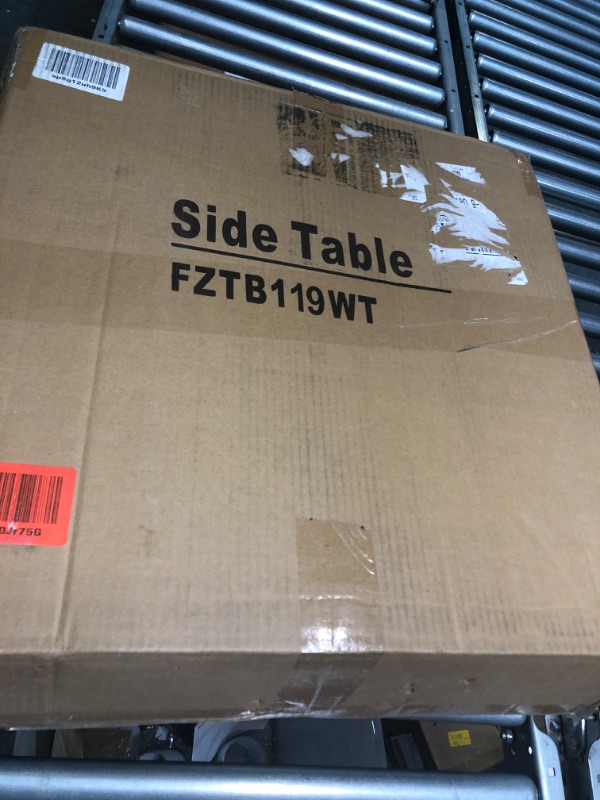 Photo 1 of Wnutrees Farmhouse Accent End Table, Rustic Side Table Nightstands for Living Room Bedroom, Wood Tray Top, Handcrafted Finish, Set of 2, White Set of 2 White