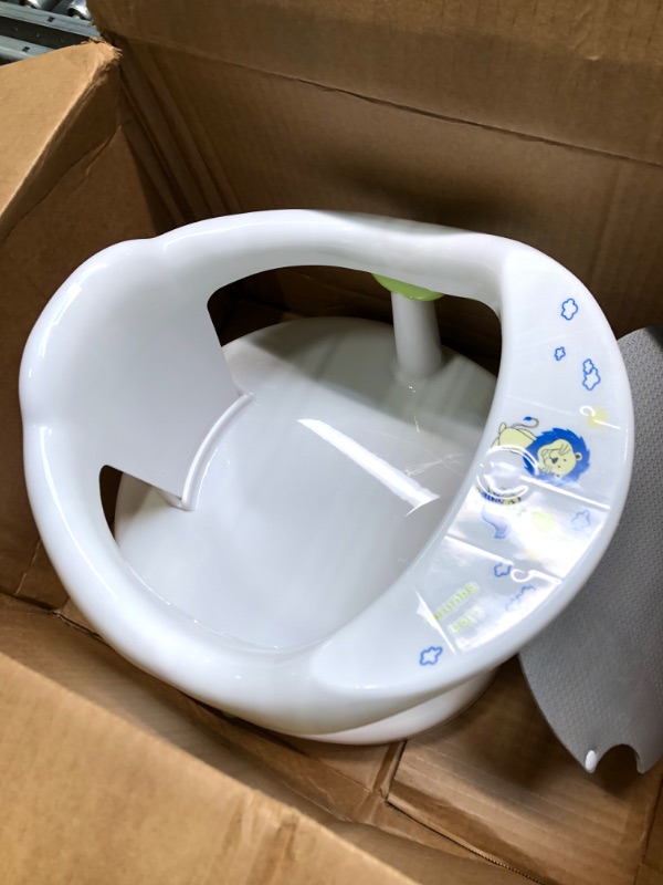 Photo 2 of Baby Bathtub Seat?Baby Bath Seat for Tub Sit Up?Baby Shower Chair?Newborn Baby Bath Seat?Infant Cute Bathtub Support?6-18 Months with Backrest Support and Suction Cups Tub Seats for Babies (White)