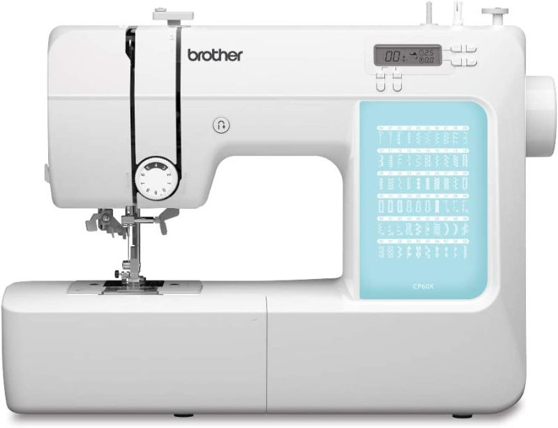 Photo 1 of Brother CP60X Computerized Sewing Machine, 60 Built-in Stitches, LCD Display, 7 Included Feet, White

