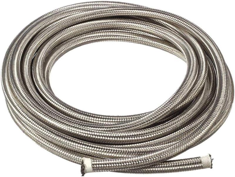 Photo 1 of 20 Ft 6AN AN6 (3/8") Universal Braided Stainless Steel CPE Oil Fuel Gas Line Hose