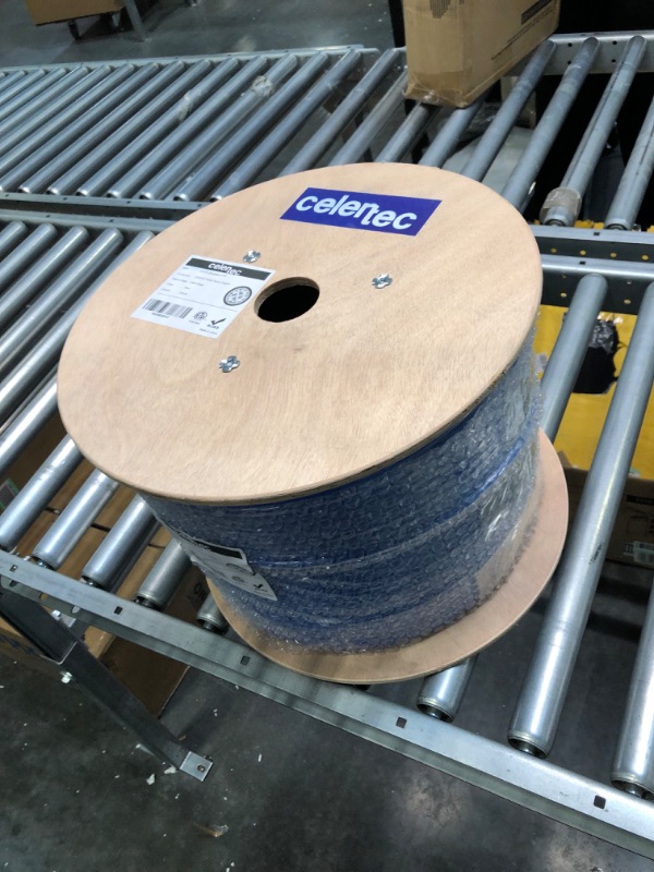 Photo 1 of celertec CAT6 Shielded Ethernet Cable, 1000ft, FTP (Overall Foil Shield), 23AWG Solid Bare Copper, 550MHz, ETL Listed &CMR Riser Rated, Indoor, Bulk Ethernet Cable, Blue 1000ft Blue