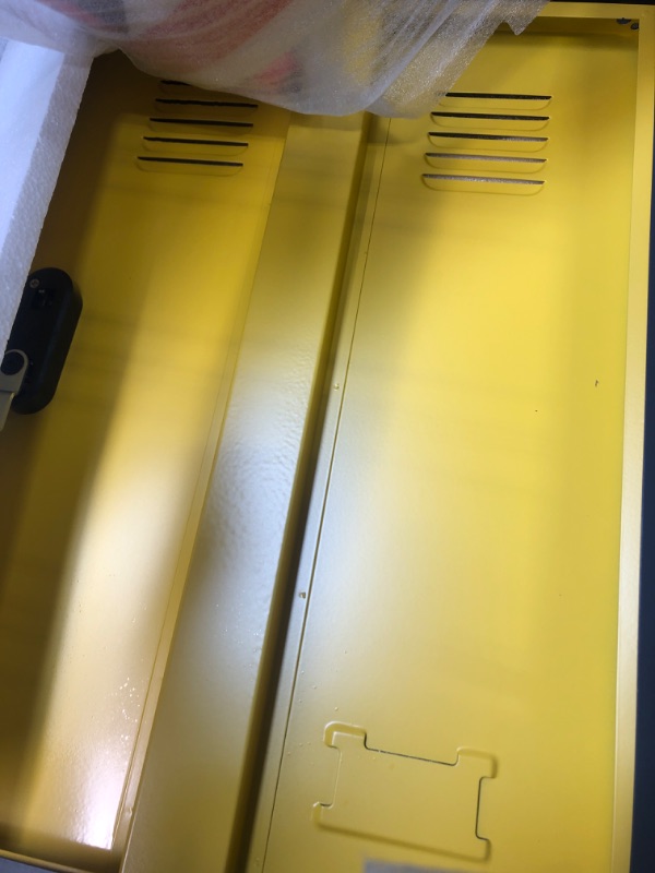 Photo 3 of KAER Locker Storage Cabinet,Lockable Storage Cabinet,Metal Locker Storage Cabinet With1 Doors, 19.6" H Cabinet Organizer, for School, Office, Home,Preschool,Garage,Storage Room- Assembly Required Yellow