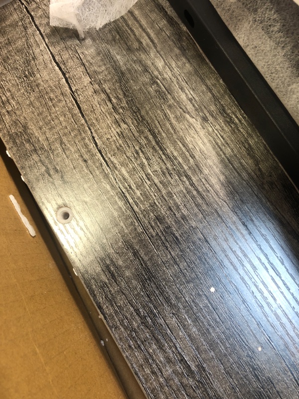 Photo 1 of Unikito Industrial Wine Rack Table with Power Outlet for Liquor and Glasses, Wine Bar Cabinet with Glasses Holder, Bar Stand with Wine Storage and Bottle Shelf for Kitchen Dining Room Buffet, Gray Oak Built-in Outlet Gray Oak OPEN BUT NEW