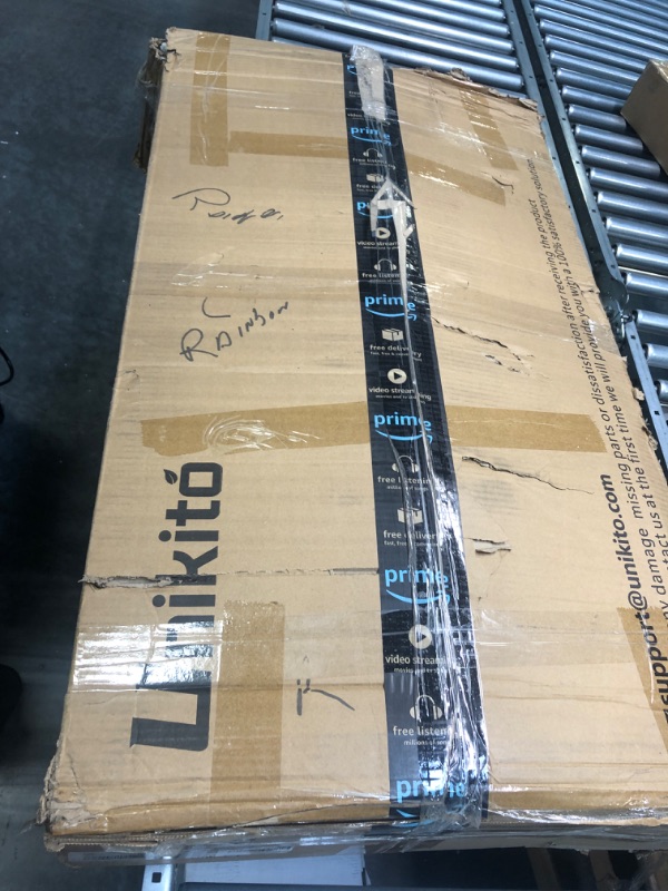 Photo 1 of Unikito Industrial Wine Rack Table with Power Outlet for Liquor and Glasses, Wine Bar Cabinet with Glasses Holder, Bar Stand with Wine Storage and Bottle Shelf for Kitchen Dining Room Buffet, Gray Oak Built-in Outlet Gray Oak OPEN BUT NEW