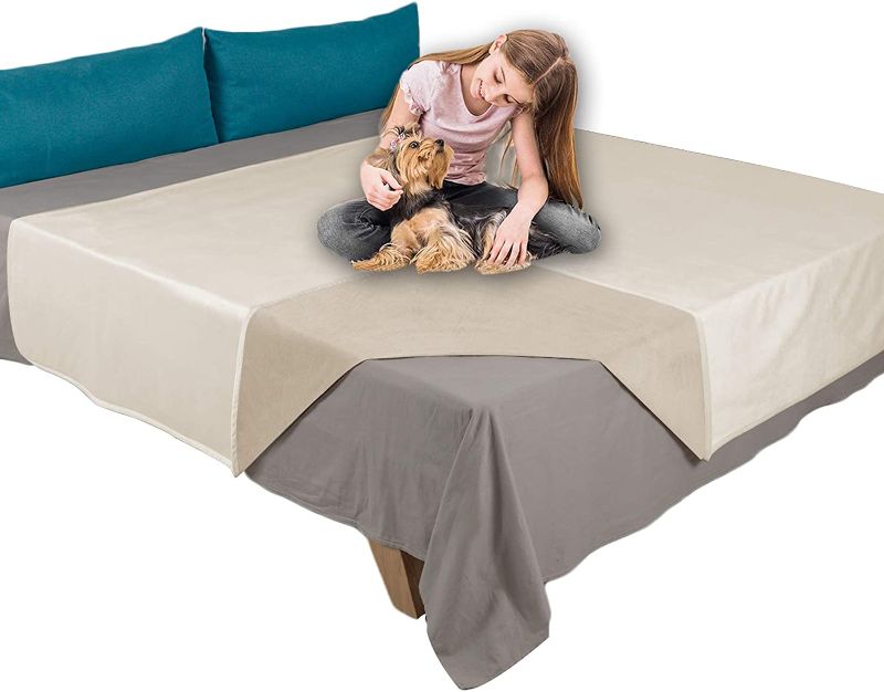 Photo 1 of 
Ameritex Pet Bed Blanket Reversible 100% Waterproof Velvet Super Soft for Sofa and BeD (82x102 Inches, Cream+Beige)