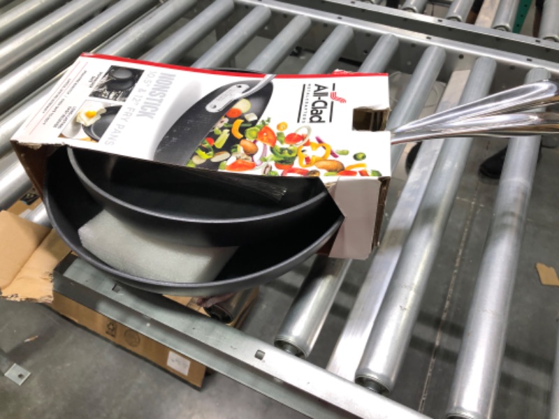 Photo 3 of All-Clad HA1 Hard Anodized Nonstick 2 Piece Fry Pan Set 10, 12 Inch Induction Pots and Pans, Cookware Black
