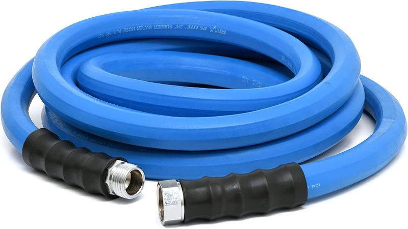 Photo 1 of AG-LITE BSAL3415 3/4" x 15' Hot/Cold Water Rubber Garden Hose, 100% Rubber, Ultra-Light, Super Strong, 500 PSI, 50F to 190F Degrees, High Strength Polyester Braided
