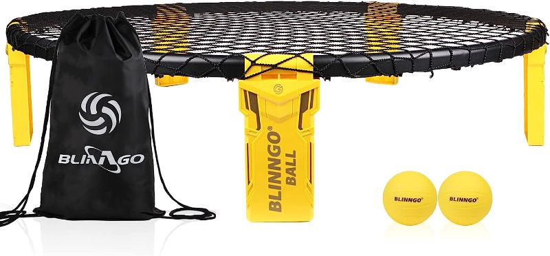 Photo 1 of Blinngoball Roundnet Games Set with Carrying Bag and Colourful Strip Light (ONLY for Pro Kit) - Beach Game Set Playing Roundnet Game for Lawn Beach Backyard Park Outdoor and Indoor
