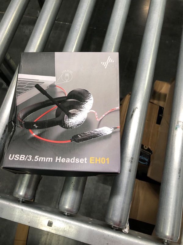 Photo 2 of USB Headset with Mic for PC, Over-Ear Computer Laptop Headphones with Noise Cancelling Microphone in-line Control for Home Office Online Class Skype Zoom