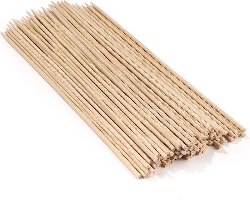 Photo 1 of BambooMN Premium 36 Inch (3ft) 5mm Thick Safe Extra Long Multipurpose Marshmallow S'mores Roasting Bamboo Sticks Skewers, 100 Pieces Perfect for Camping or Outdoor Party, Garden Sticks

