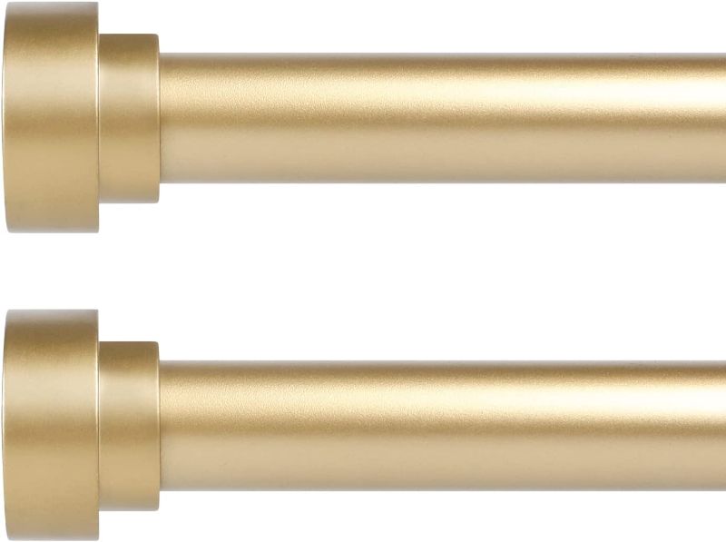Photo 1 of Gold Curtain Rods for Windows 28 to 48 Inch(2.3-4Ft)2 Pack,1 Inch Diameter Heavy Duty Curtain Rods,Ceiling & Wall Mount Window Rods Set, Modern Telescoping Drapery Rods for Indoor&Outdoor