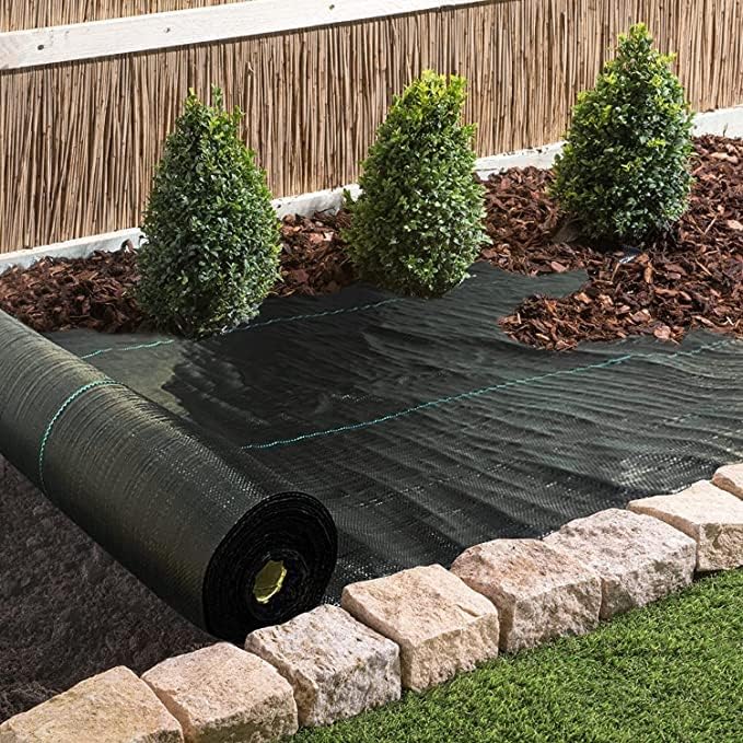 Photo 1 of  Weed Barrier Landscape Fabric Heavy Duty, Weed Block Gardening Ground Cover Mat, Weed Control Garden Cloth, Woven Geotextile Fabric for Underlayment, Commercial Driveway Fabric