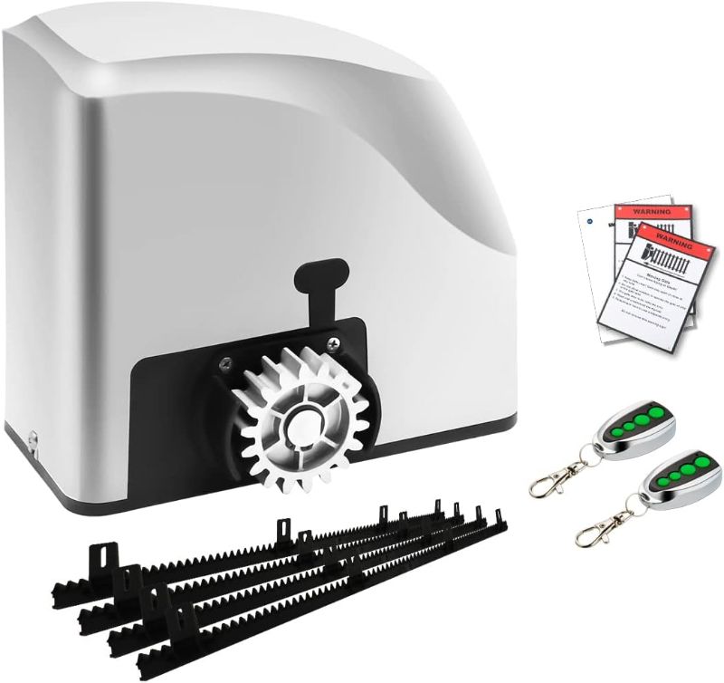 Photo 1 of  CO-Z Automatic Sliding Gate Opener SL600ACL Rack Drive Electric Gate Motor for Heavy Driveway Slide Gates Up to 1300 Pounds, Security Gate Operator AC Powered with Nylon Gear Rack and Remote Control