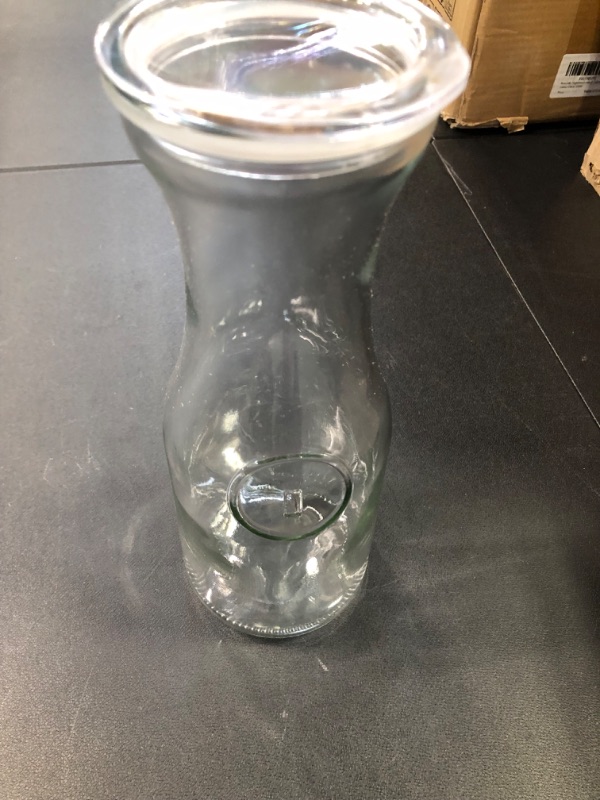 Photo 5 of 1 Liter Glass Carafe - Drink Pitcher & Elegant Wine Carafe Decanter - Carafe Set of 4 -  Glass Water Carafe - 34 oz