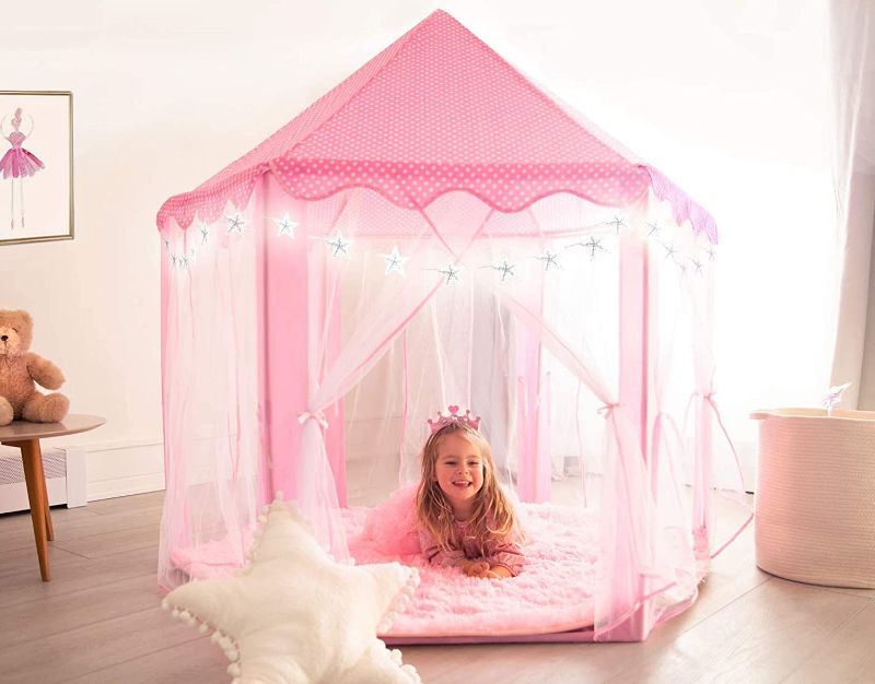 Photo 1 of Princess Tent for Kids Princess Castle Little Girls Play Tent | ASTM Certified | 55 X 53 Inch | Kid Playhouse Toys | for 3/4/5/6/7/8/9 Year Old