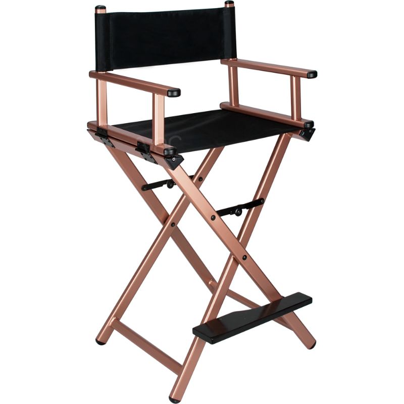 Photo 1 of Director's Chair Rose Gold Frame Makeup Artist Chair Portable Professional Makeup Artist Aluminum Chair Lightweight Foldable