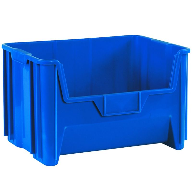 Photo 1 of Giant Stackable Plastic Storage Shelf Bins, 19-7/8 x 15-1/4 x 12 7/16 Inches, Blue, Pack of 3, for Organizing Homes, Offices, Garages and Classrooms