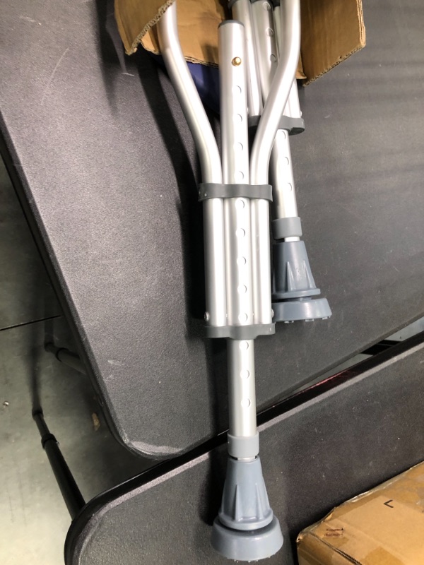 Photo 1 of WIRUAG Crutches for Adults Folding Aluminum Underarm,Adjustable Crutches for Walking,Push Button Adjustable Height,with Underarm Pads,Great for Travel or Work,Silver,2 Count