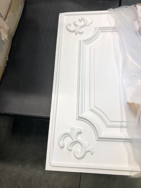 Photo 1 of Art3d Drop Ceiling Tiles 24x24 in White (12-Pack, 48 Sq.ft), Wainscoting Panels Glue Up 2x2 24"x24" White 12