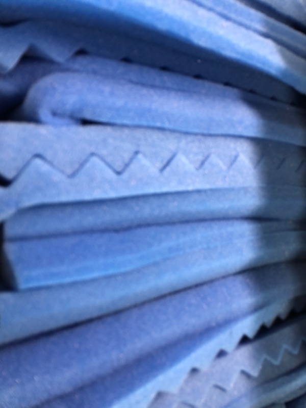 Photo 2 of 48 Pack Acoustic Foam Panels ,1" x 12" x 12" Black/BLUE Acoustic Wedge Studio Foam Sound Absorption Wall Panels