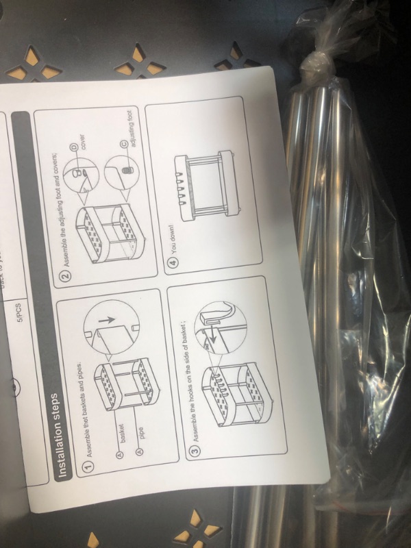 Photo 4 of SANKEYTEW Under sink organizers and storage, Enhanced structural design- Anti-corrosion- More space for storage- Black(under sink organizer-1)