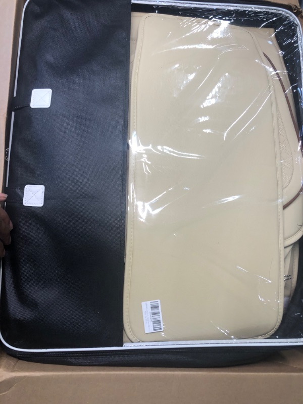 Photo 1 of BLUEWALDON 5 Car Seat Covers Full Set with Faxu Leather Cushion Universal Fit for Most Sedan SUV Truck Pickup Toyota Corolla Nissan Hyundai Honda Chevy Mazda Elantra Tucson (Full Set/Beige B)