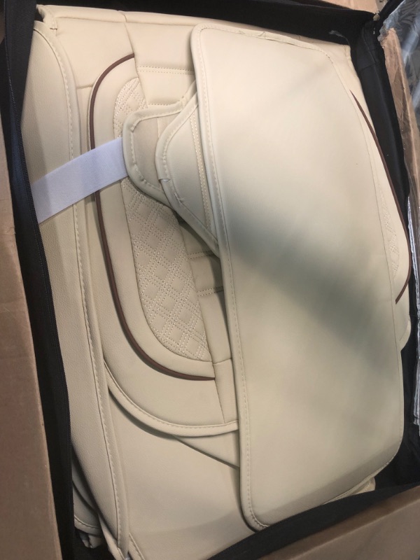 Photo 1 of BLUEWALDON 5 Car Seat Covers Full Set with Faxu Leather Cushion Universal Fit for Most Sedan SUV Truck Pickup Toyota Corolla Nissan Hyundai Honda Chevy Mazda Elantra Tucson (Full Set/Beige B)