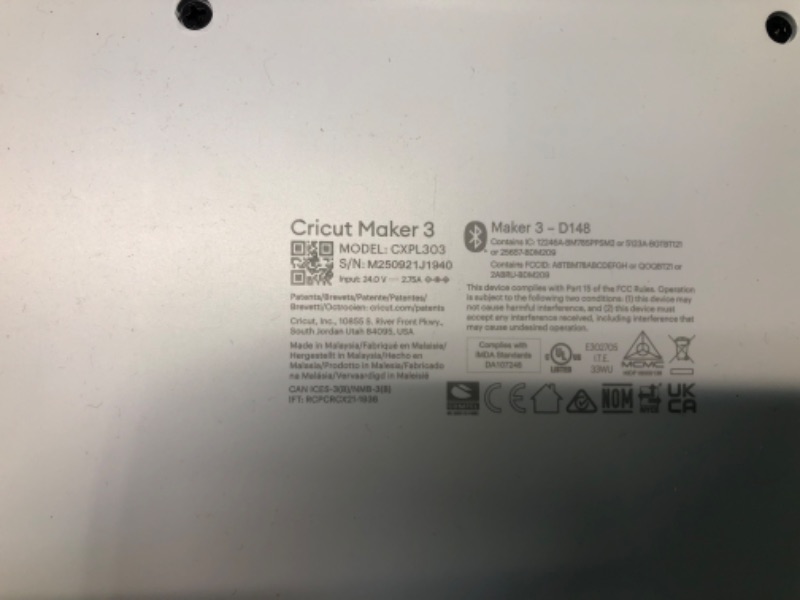 Photo 6 of Cricut Maker 3 - Smart Cutting Machine, 2X Faster & 10X Cutting Force, Matless Cutting with Smart Materials, Cuts 300+ Materials, Bluetooth Connectivity, Compatible with iOS, Android, Windows & Mac (FOR PARTS ONLY DOES NOT WORK !!!!!)