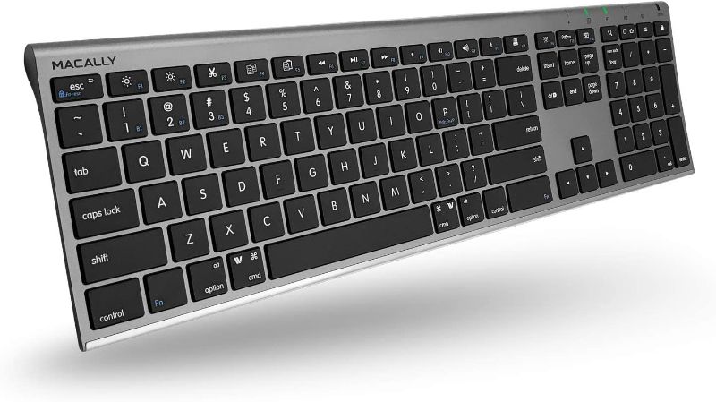 Photo 1 of Macally Wireless Bluetooth Keyboard for Mac - Compatible Multi Device Apple Keyboard Wireless for Mac iOS PC - Switch Between 3 Devices with Mac Bluetooth Keyboard for MacBook Pro/Air, iMac