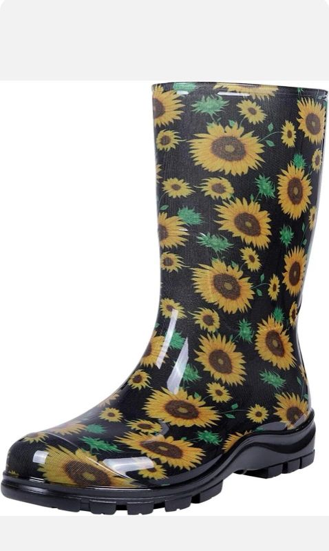 Photo 1 of Asgard Women's Mid Calf Boots sunflower size 40 Waterproof Rubber Boots Garden
