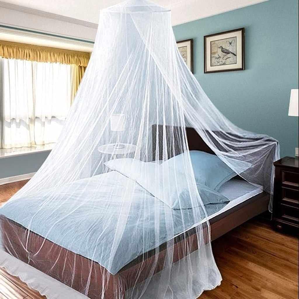 Photo 1 of AIFUSI Mosquito Net for Bed, King Size Bed Canopy Hanging Curtain Netting, Princess Round Hoop Sheer Bed Canopy for All Kids Baby Cribs and Adult Beds Fit Twin, Full, Queen -White