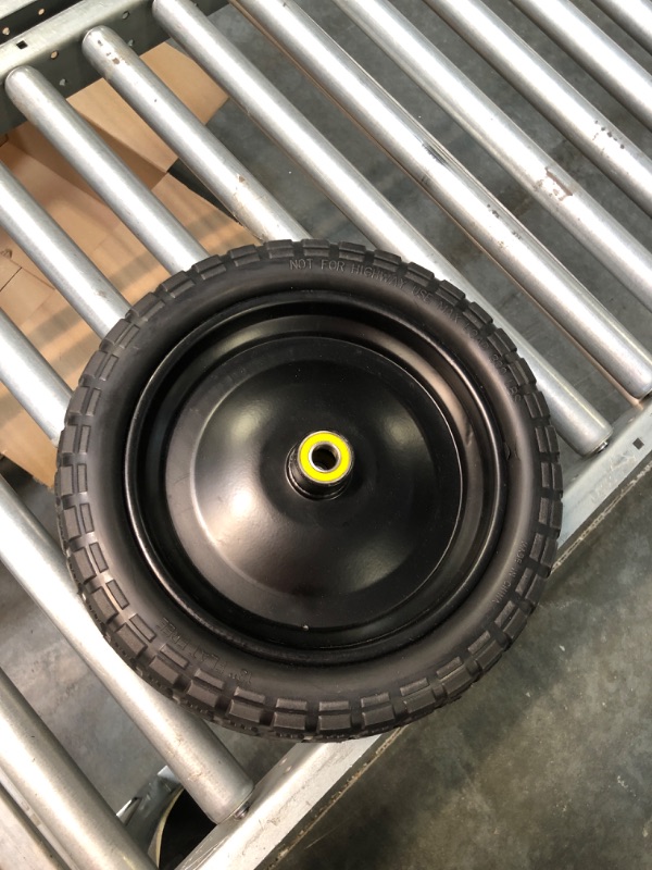 Photo 2 of 13‘’ Tire for Gorilla Cart - Solid Polyurethane Flat-Free Tire and Wheel Assemblies - 3.15” Wide Tires with 5/8 Inch Axle Borehole and 2.1” Hub 13“ Wheel