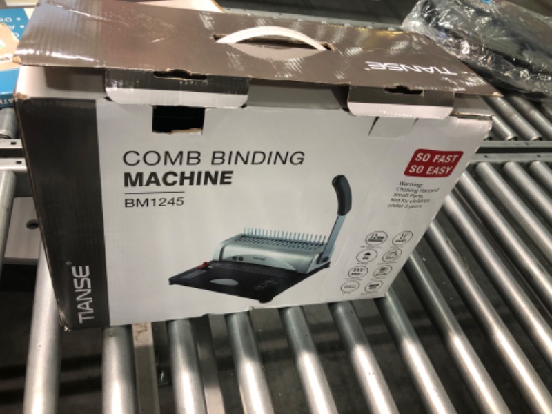 Photo 1 of TIANSE Binding Machine, 21-Holes, 450 Sheets, Comb Binding Machines with Starter Kit 100 PCS 3/8'' Comb Bind Spines, Comb Binder Machine Book Maker Perfect for Letter Size, A4, A5 or Smaller Sizes