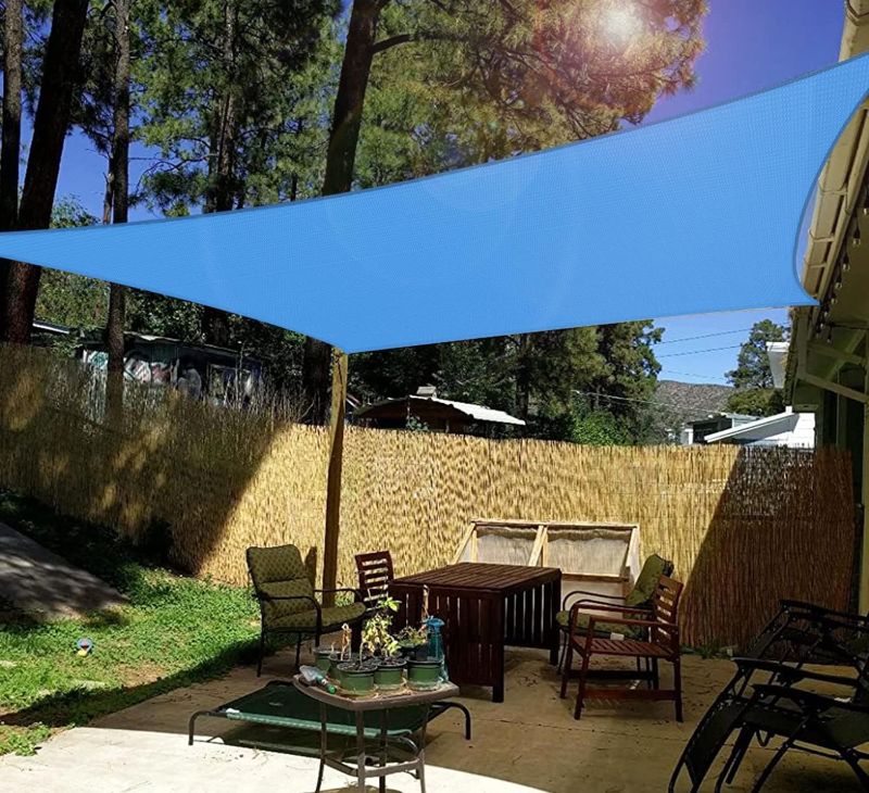 Photo 1 of Windscreen4less Sun Shade Sail Rectangle 16' x 20' Sun Block Canopy Fabric Sunshades Shelter for Outdoor Pool Patio Carport Garden, Blue