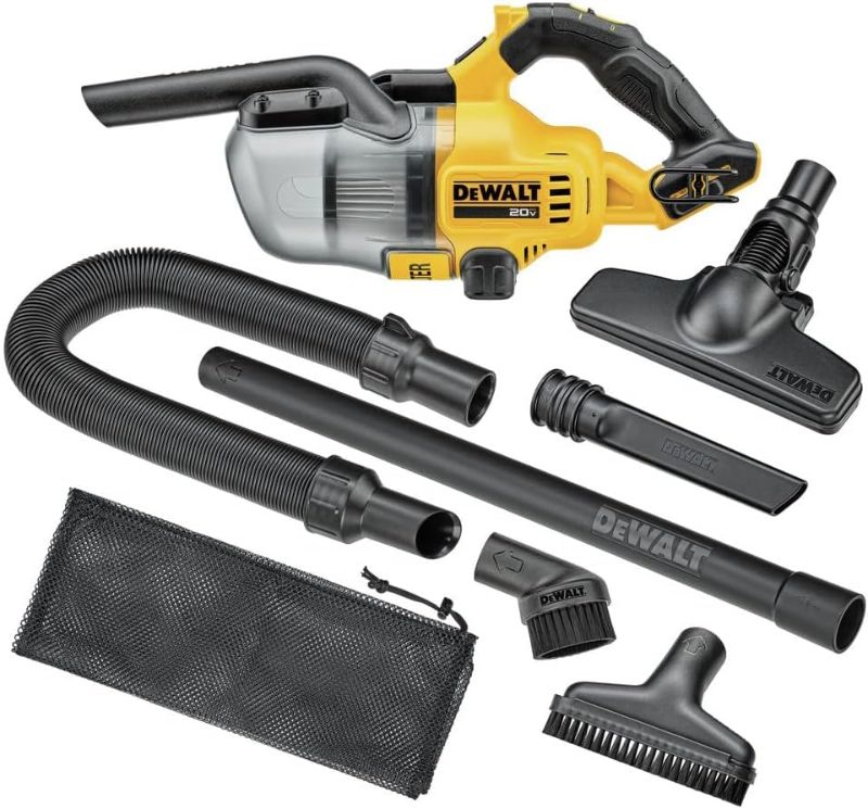 Photo 1 of DEWALT 20V Vacuum, Cordless Handheld Vacuum, HEPA, Battery Not Included (DCV501HB), Yellow