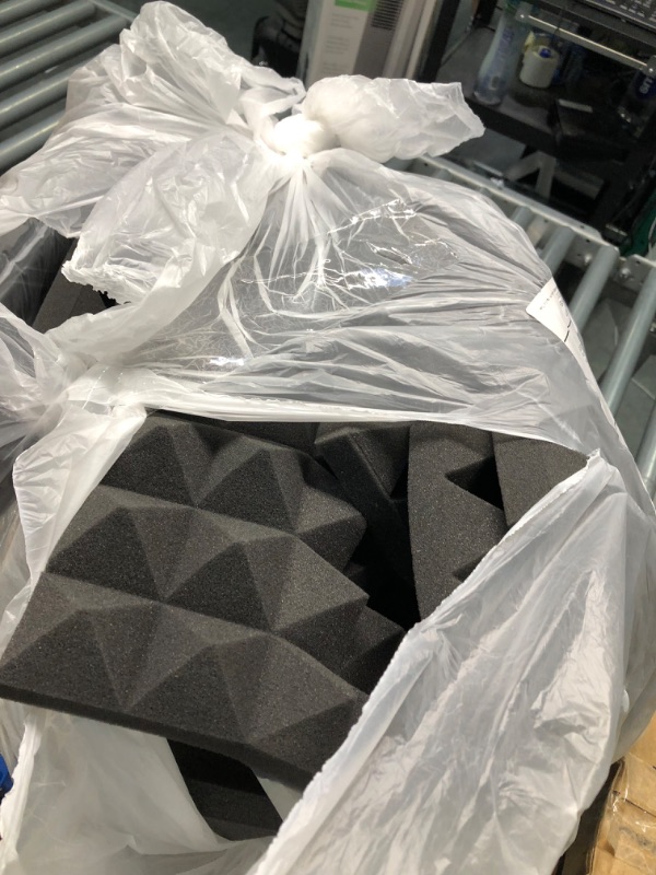 Photo 2 of Acoustic Foam Panels - Pyramid Recording Studio Wedge Tiles - 2" X 12" X 12" Isolation Treatment for Walls and Ceiling (12 Pack