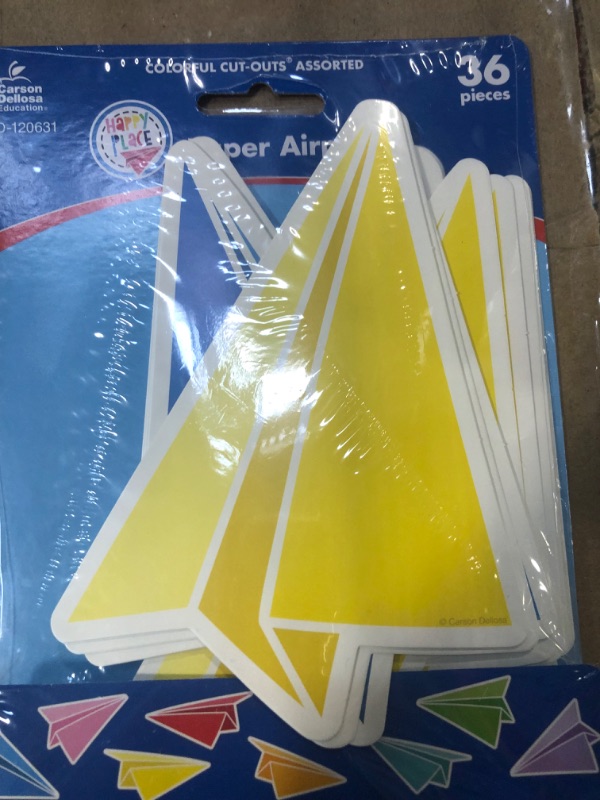 Photo 2 of Carson Dellosa Happy Place 36-Piece Paper Airplanes Bulletin Board Cutouts, Paper Airplane Cutouts for Bulletin Board, Colorful Cutouts for Classroom Bulletin Board Decorations Kind Vibes