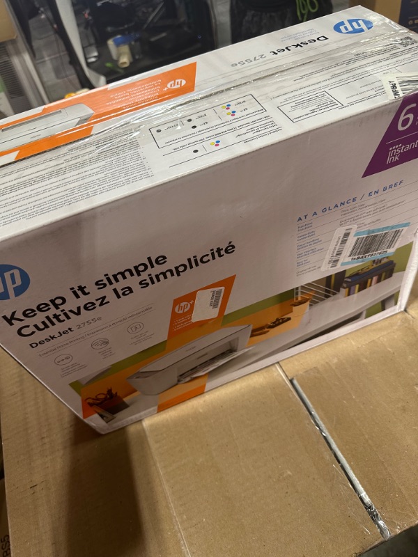 Photo 2 of HP DeskJet 2755e Wireless Color All-in-One Printer with bonus 6 months Instant Ink (26K67A), white