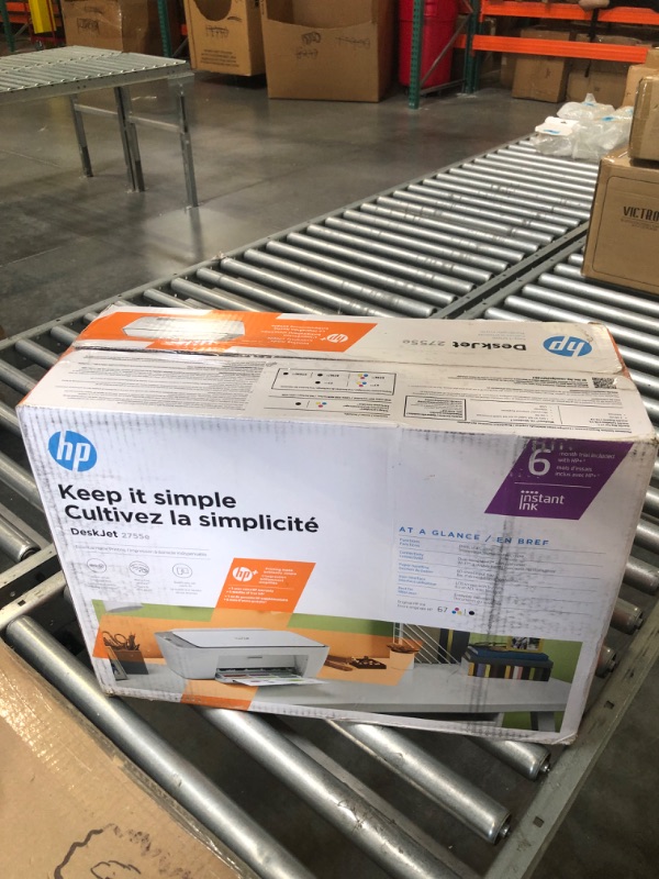 Photo 2 of HP DeskJet 2755e Wireless Color All-in-One Printer with bonus 6 months Instant Ink (26K67A), white