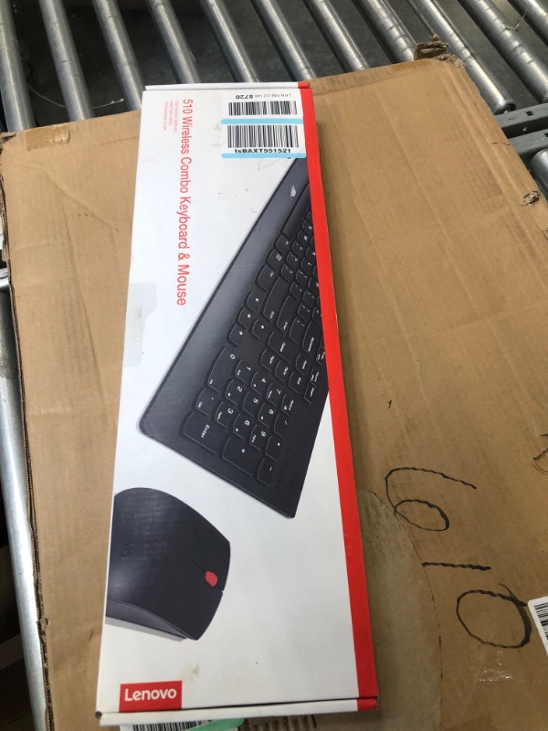 Photo 2 of Lenovo 510 Wireless Keyboard & Mouse Combo, 2.4 GHz Nano USB Receiver, Full Size, Island Key Design, Left or Right Hand, 1200 DPI Optical Mouse, GX30N81775, Black