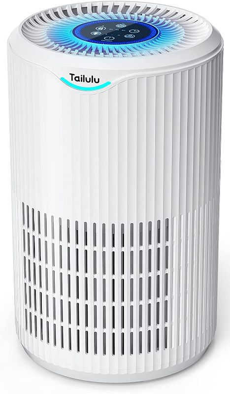 Photo 1 of Air Purifier for Bedroom, H13 True HEPA Air Purifier for Home Large Room Up to 1722ft², with Night Light, Sleep Mode for Allergies Pets Dust Smoke Pollen Dander Hair Smell and Dog Odor Ice-Blue 