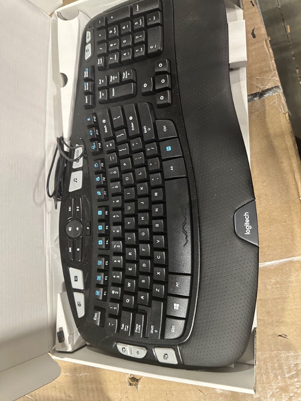 Photo 3 of Logitech K350 Wave Ergonomic Keyboard with Unifying Wireless Technology - Black