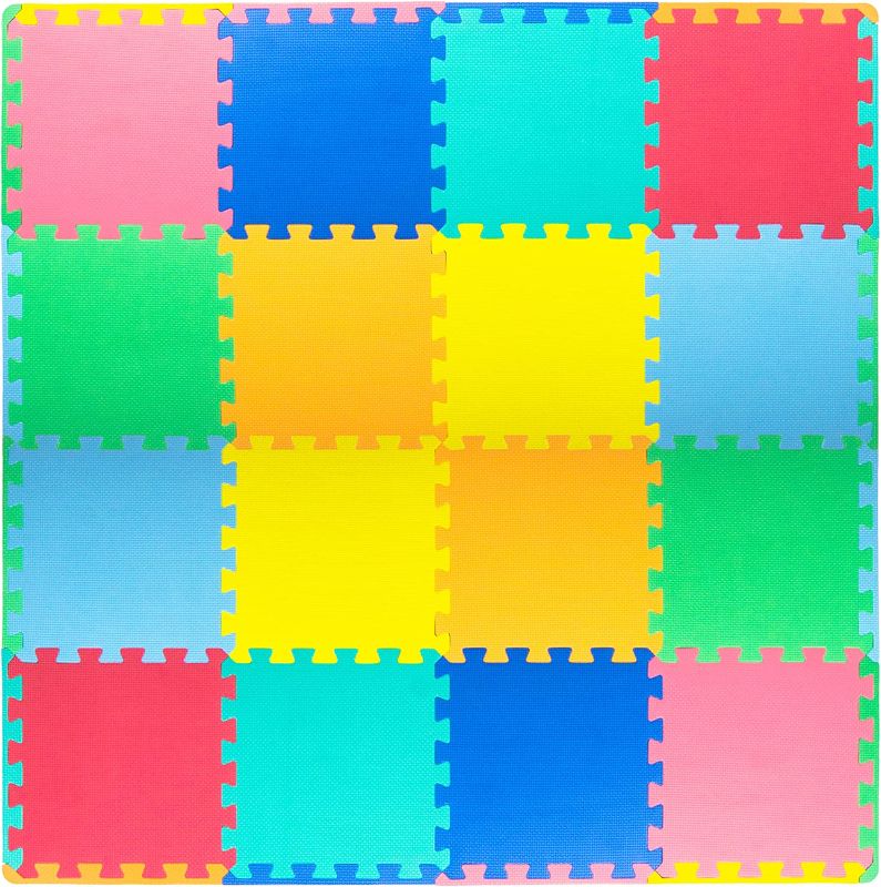 Photo 1 of 
ProSource Kids Foam Puzzle Floor Play Mat with Solid Colors, 36 Tiles or 16 Tiles with Borders
Color:Assorted - 16 Tiles