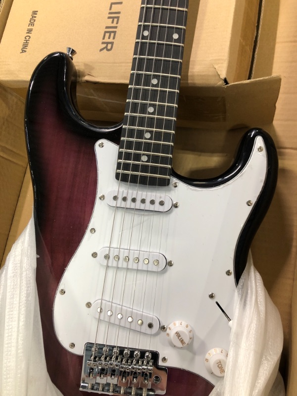 Photo 3 of Fender Squier 3/4 Size Kids Mini Strat Electric Guitar Learn-to-Play Bundle w/ Amp, Cable, Tuner, Strap, Picks, Fender Play Online Lessons, and Austin Bazaar Instructional DVD - Brown Sunburst