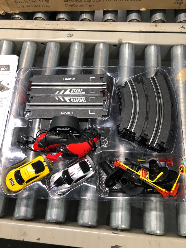 Photo 2 of Electric High-Speed Slot Car Race Track Sets ,1:43 Scale Dual Race Track with 2 Slot Cars and 2 Hand Controllers,Race Track for 6 7 8 9 10 11 12 Boys Girls