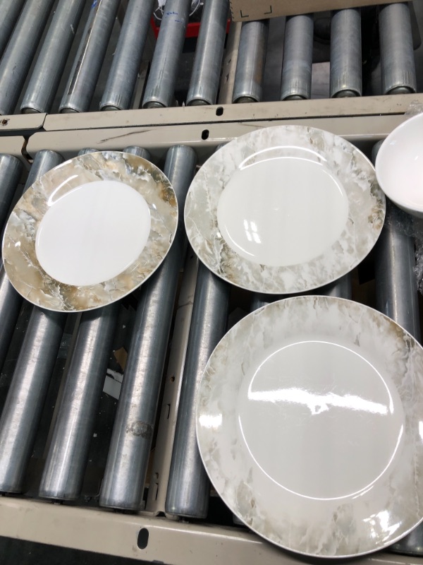 Photo 3 of 10 Piece dinnerware set - 3 plates- 3 salad plates -4 bowls - stone design