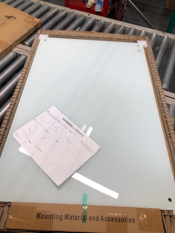 Photo 1 of Magnetic Glass Dry Erase Board - 36 x 24 Inches Wall Mounted Glass Whiteboard, Large Frameless Glass White Board for Office, Home & School, TSJ OFFICE White 36*24