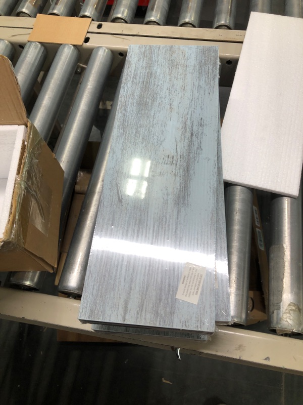 Photo 1 of Sorbus Floating Shelf Set - Rustic Wood Coastal Beach Style Hanging Rectangle Wall Shelves for Home Decor, Trophy Display, Photo Frames, etc. (Blue, 3 Pack) Blue 3 Pack