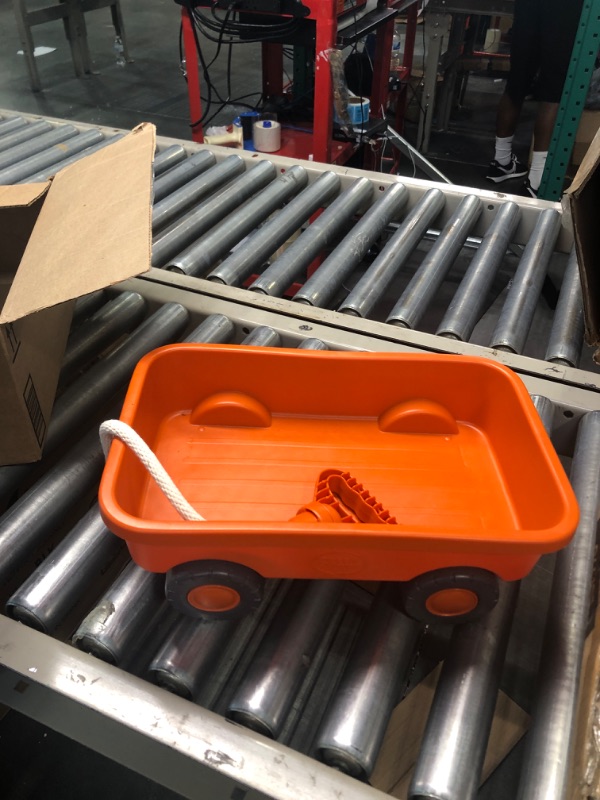 Photo 1 of Green Toys Wagon, Orange - Pretend Play, Motor Skills, Kids Outdoor Toy Vehicle. No BPA, phthalates, PVC. Dishwasher Safe, Recycled Plastic, Made in USA.