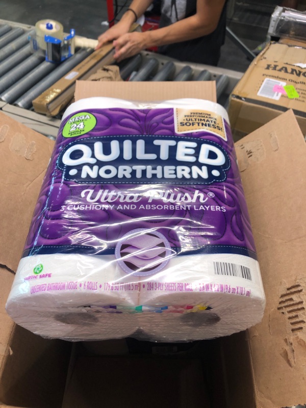 Photo 1 of 18 pack Quilted Northern Ultra Plush® Toilet Paper, 6 Mega Rolls = 24 Regular Rolls, 3-ply Bath Tissue